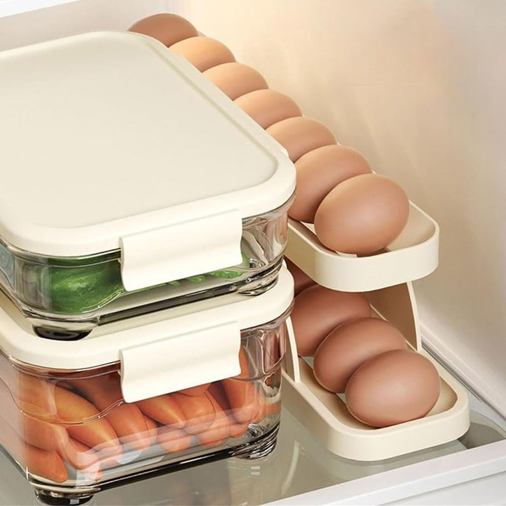 Double-Layer Roll Down Refrigerator Egg Dispense Tray_11