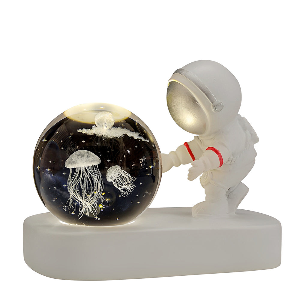 Astronaut 3D Crystal Ball Night Light for Home Décor - USB Plugged In_10