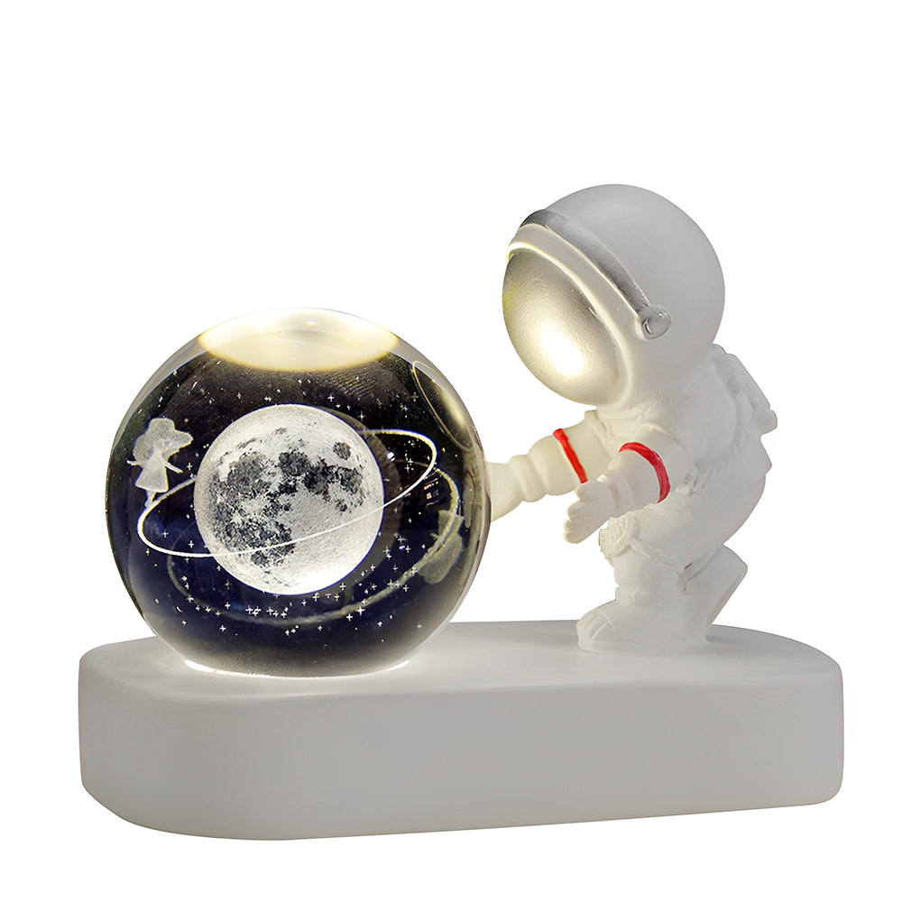 Astronaut 3D Crystal Ball Night Light for Home Décor - USB Plugged In_4