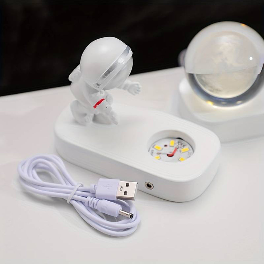 Astronaut 3D Crystal Ball Night Light for Home Décor - USB Plugged In_16