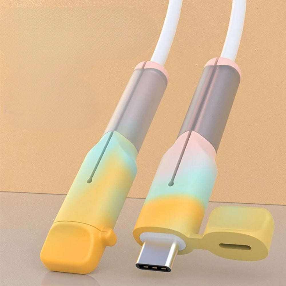 Mobile Phone Data Cable Protective Cover Silicone Anti-break Charging Cable Protective Cover With Dust Cap_1