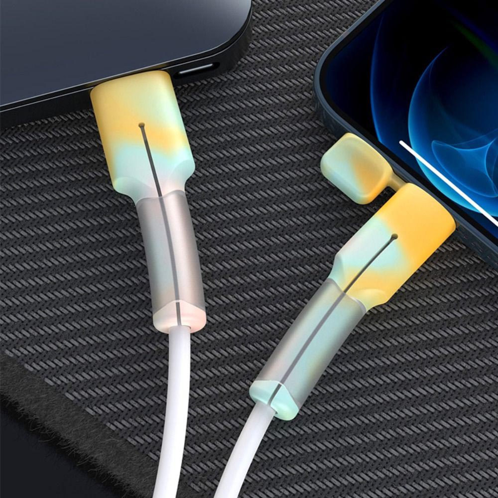 Mobile Phone Data Cable Protective Cover Silicone Anti-break Charging Cable Protective Cover With Dust Cap_2