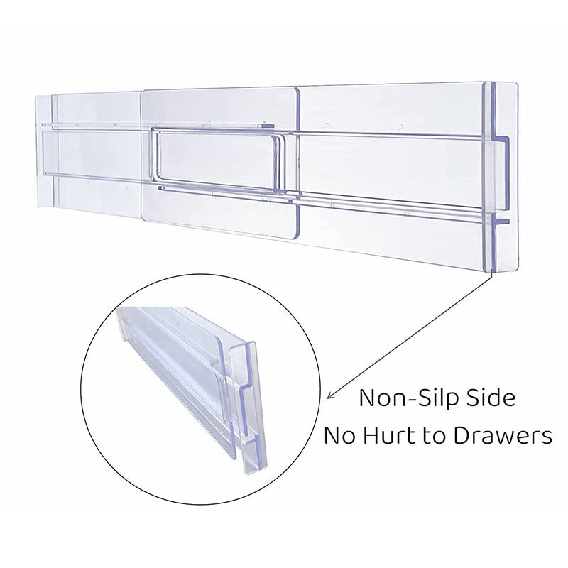 4/6/8pcs Expandable Adjustable Plastic Clear Drawer Divider Tools_2