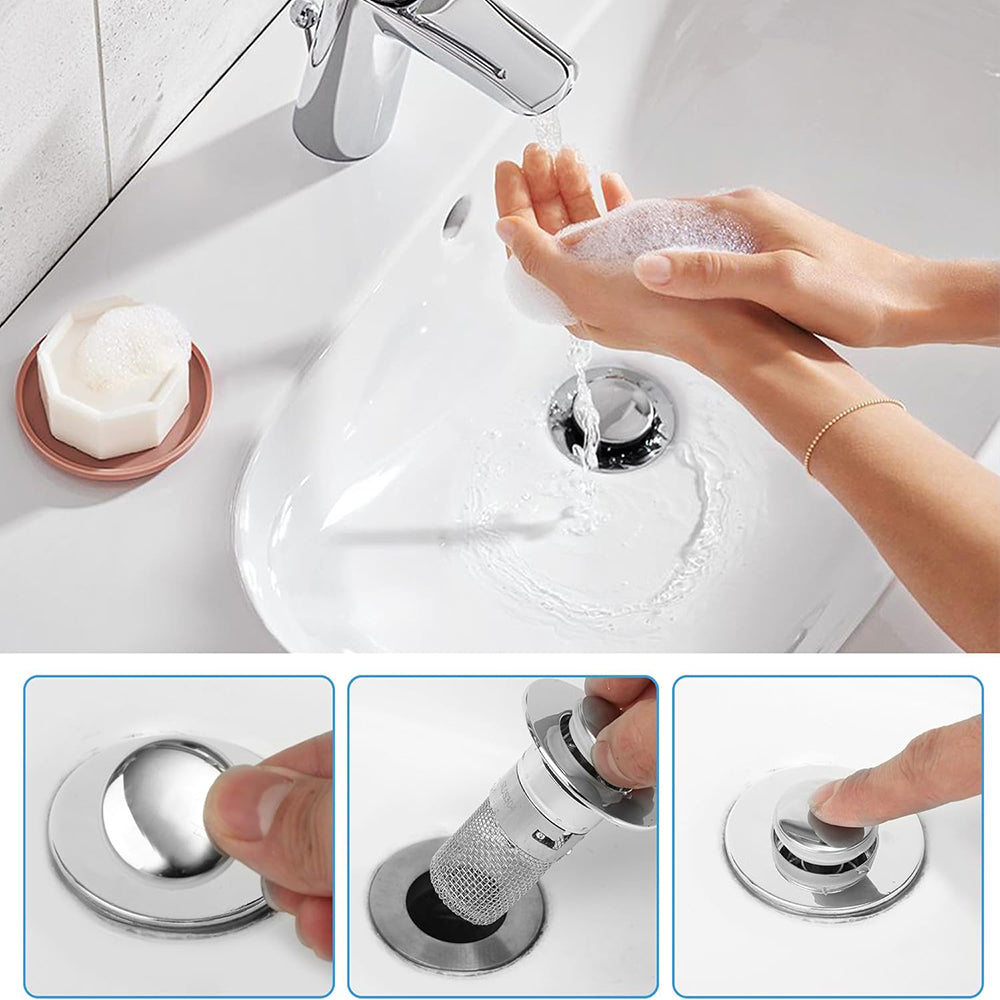 Anti-Odor Pop-Up Design Stainless Steel Sink Strainer & Stopper_9