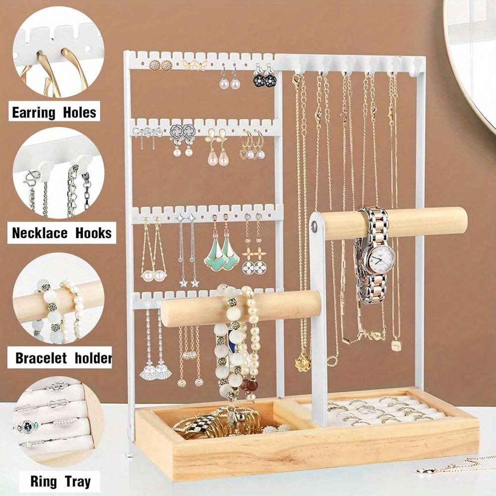 Desktop Jewelry Organizer Jewelry Stand With Ring And Bracelet Holder_11