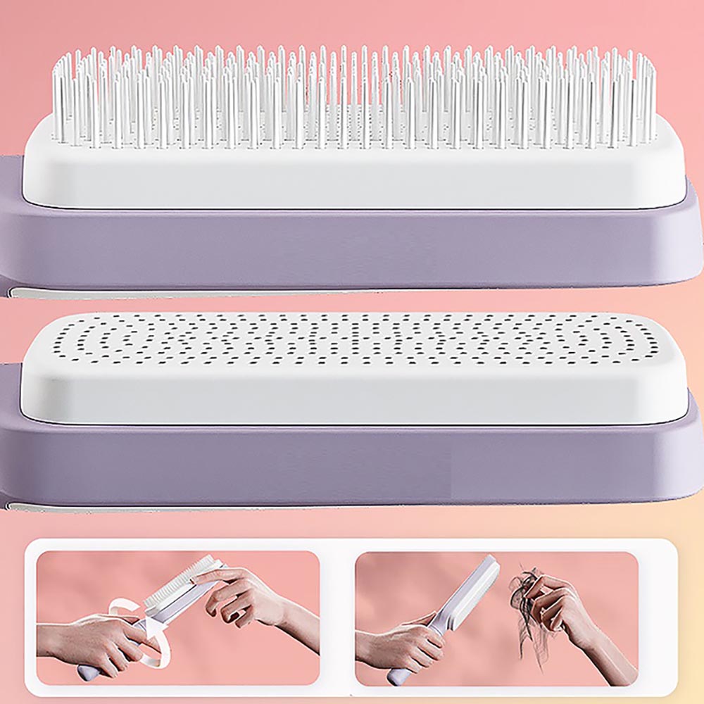 Anti-Static Massage Comb Scalable Rotate Lifting Self Cleaning Hairbrush_11