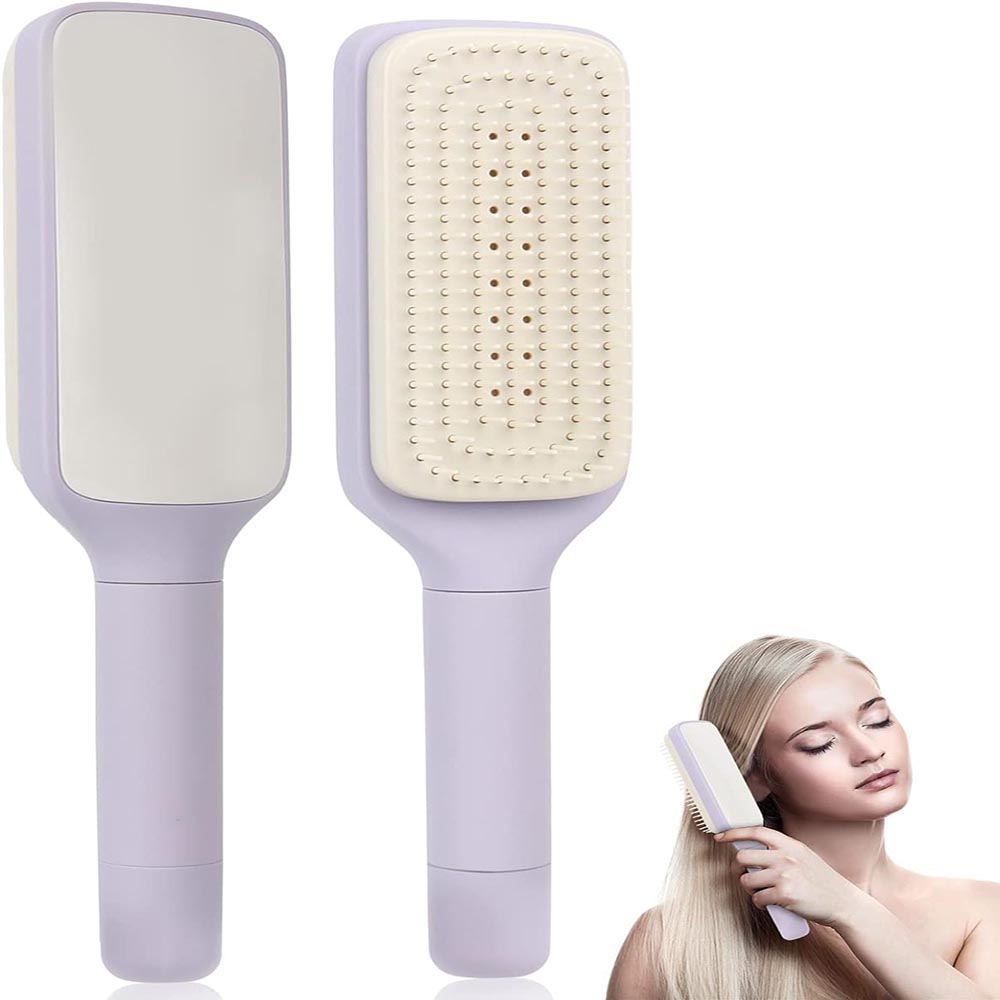 Anti-Static Massage Comb Scalable Rotate Lifting Self Cleaning Hairbrush_1