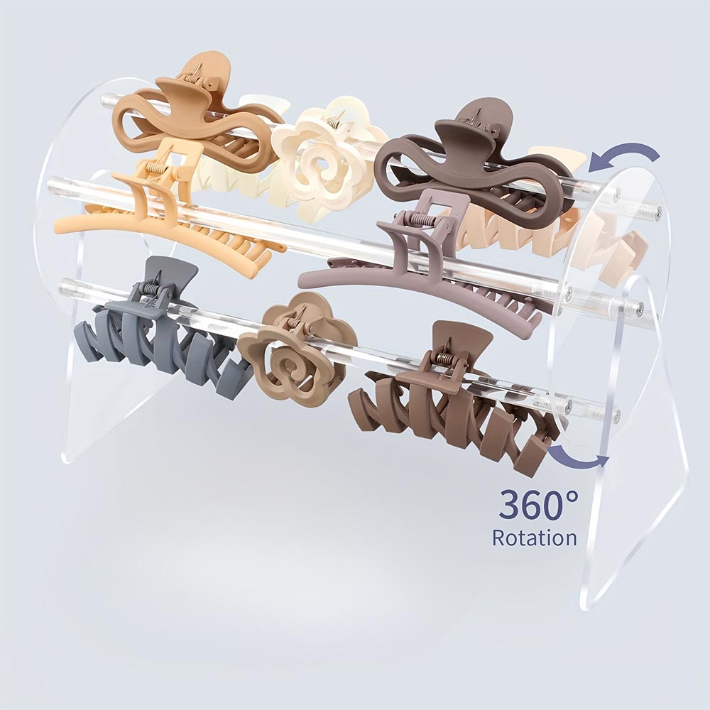 360-Degree Acrylic Claw Clip and Hair Clip Organizer and Storage Holder_3