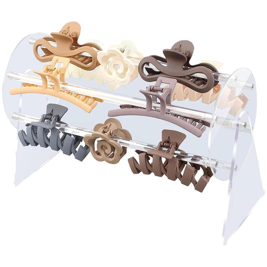 360-Degree Acrylic Claw Clip and Hair Clip Organizer and Storage Holder_0