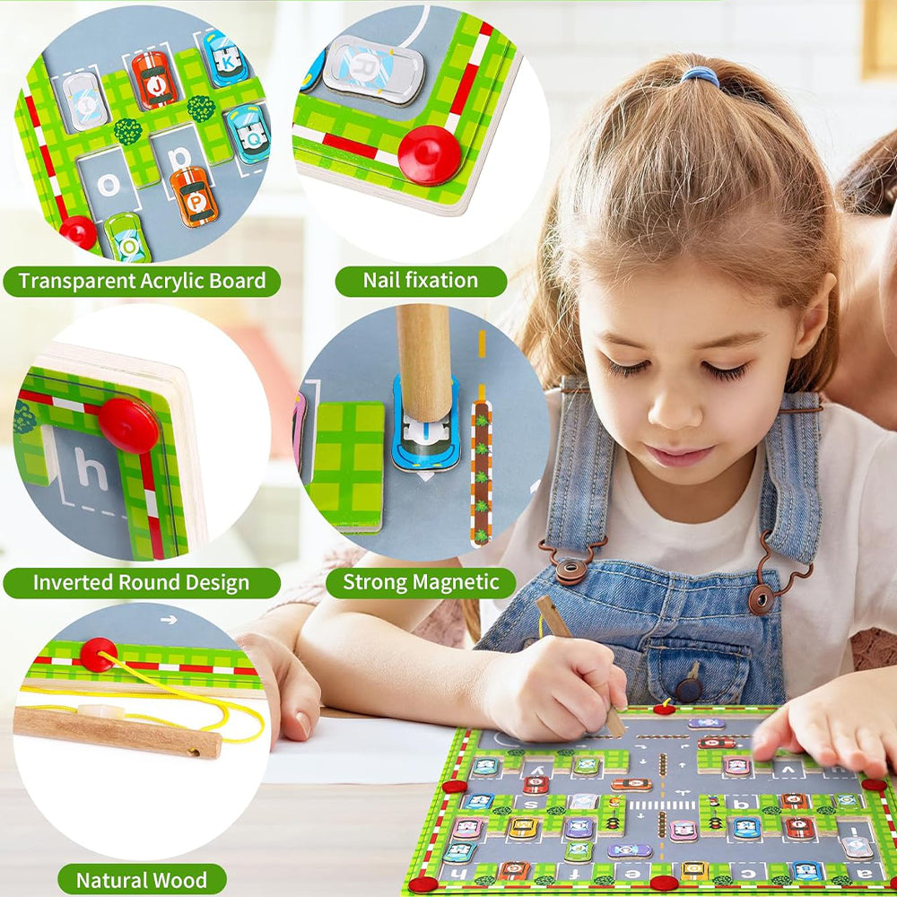 Magnetic Alphabet Maze Letter Puzzle Montessori Educational Toys_9