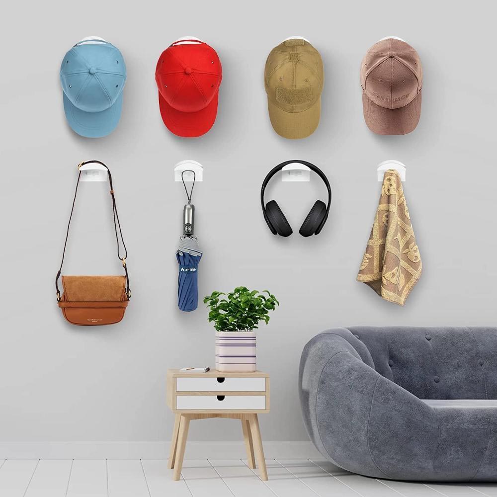 10pcs Self-Adhesive Multifunctional Hat Hooks For Wall_16