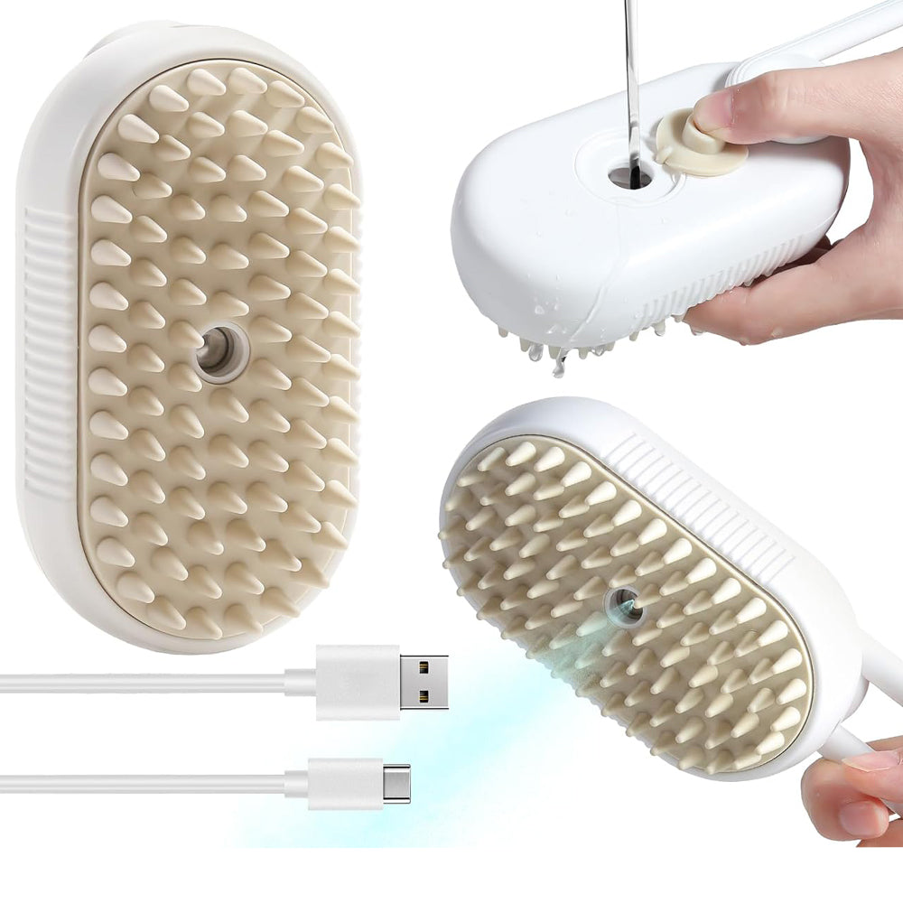 Self-Cleaning Hair Removal Cat Steamy Brush with Massage Function - USB Rechargeable_5