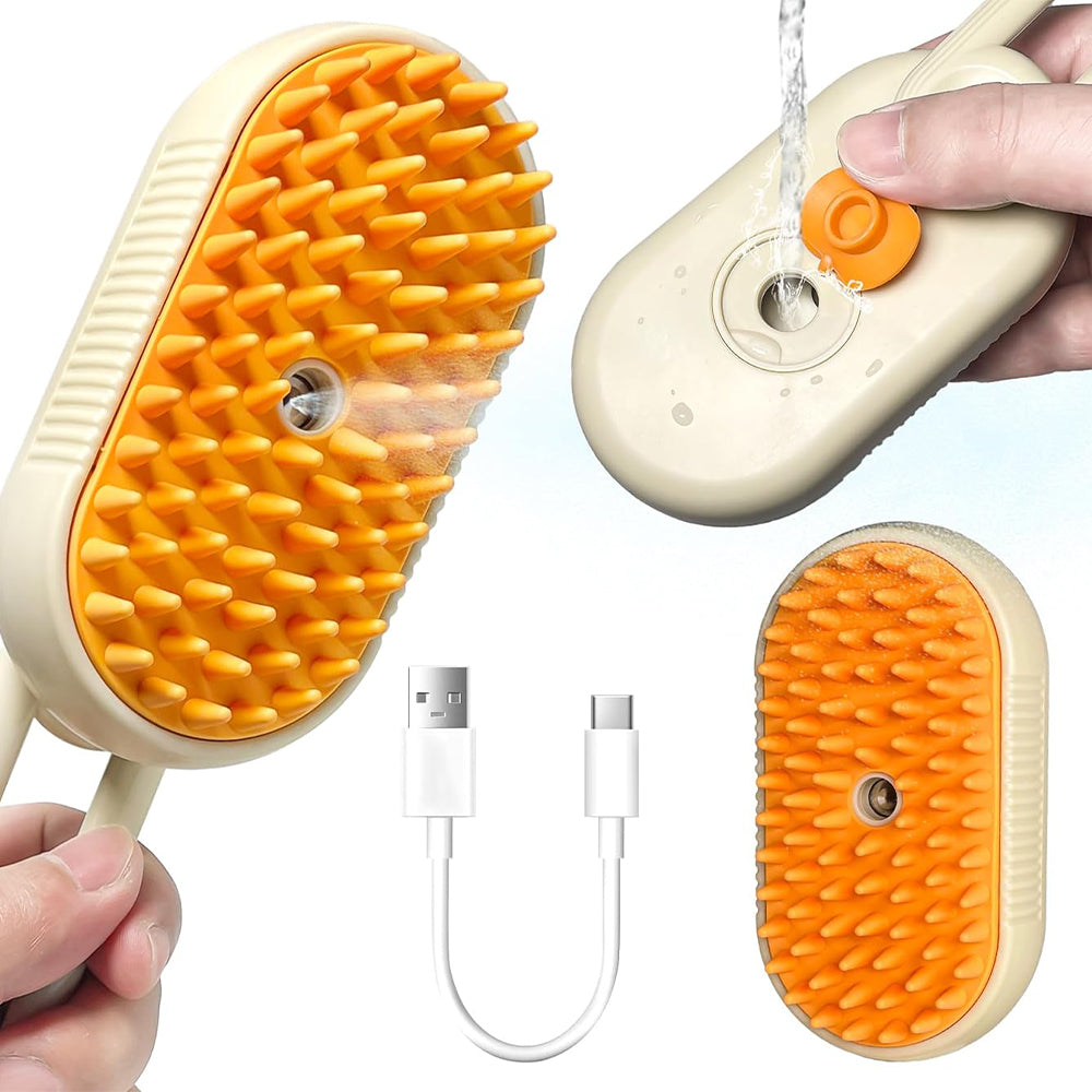 Self-Cleaning Hair Removal Cat Steamy Brush with Massage Function - USB Rechargeable_9