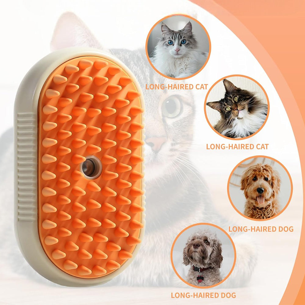 Self-Cleaning Hair Removal Cat Steamy Brush with Massage Function - USB Rechargeable_11