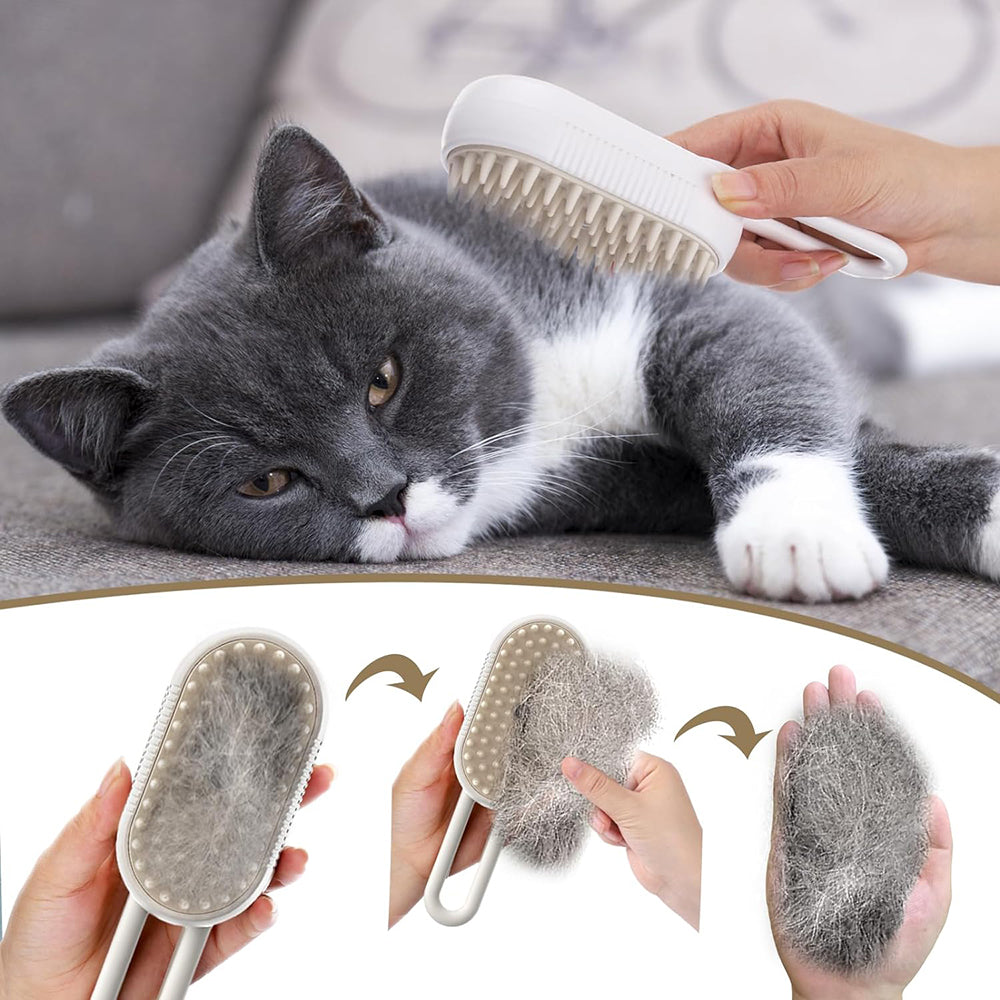 Self-Cleaning Hair Removal Cat Steamy Brush with Massage Function - USB Rechargeable_12