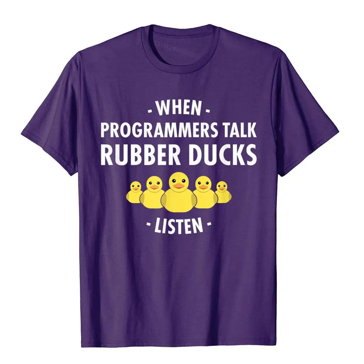 Rubber Duck Debugging When Programmers Talk Funny T-Shirt Cute Men Top T-Shirts Cotton Tops & Tees Camisas Hombre