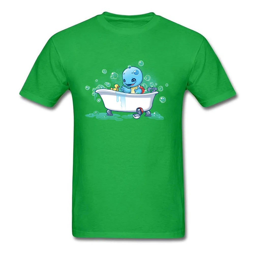 Bath Time T-shirt Mens Turtle Rubber Duck T Shirt Man Tops Tees Fathers Lovely Gift Clothes 100% Cotton Tshirt Harajuku