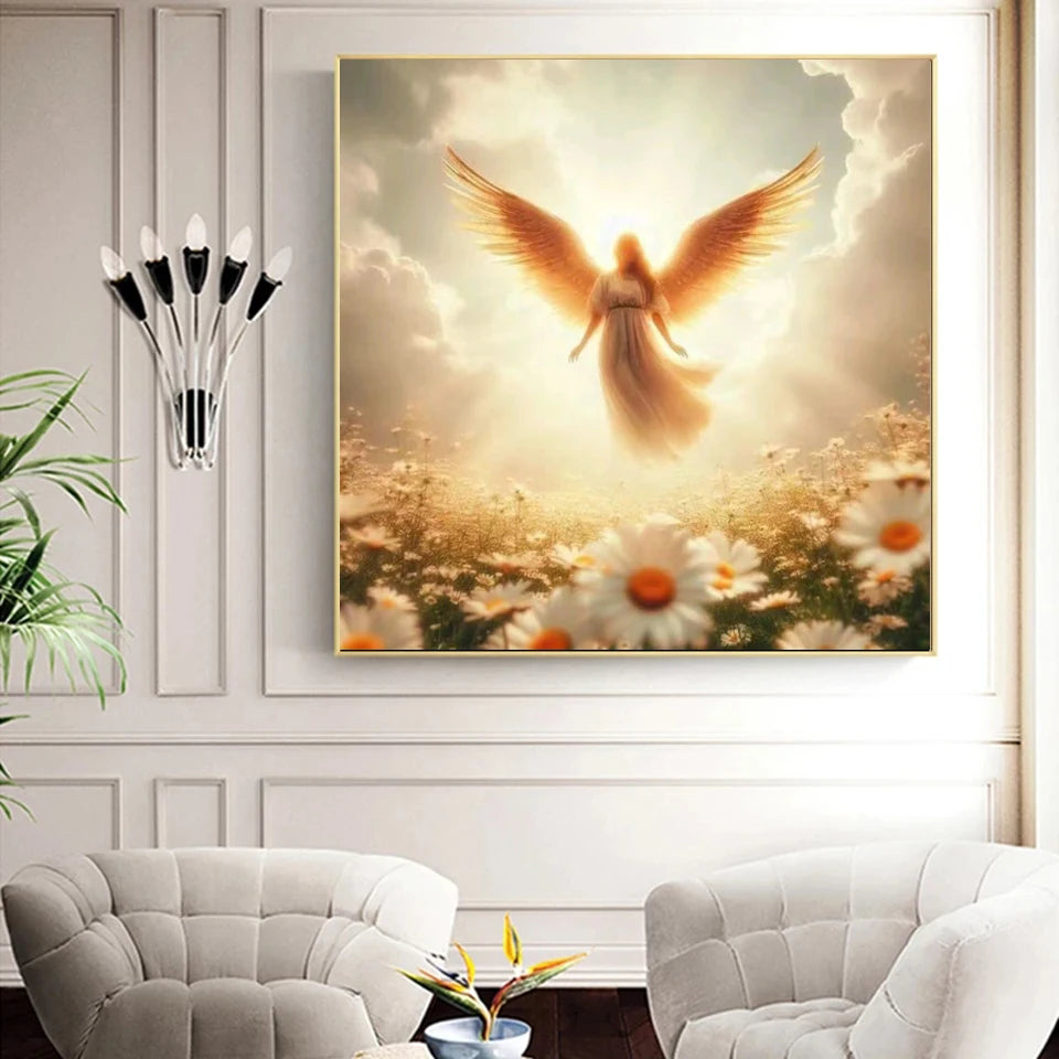 Dream Angels DIY 5D Diamond Art Painting New Arrival Mosaic Cross Stitch Kit Rose Sunflower Embroidery Full Drill Home Decor