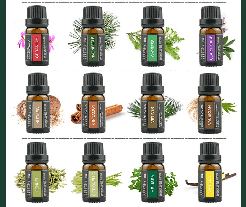 10ml Pure Plant Aromatherapy Essential Massage Oil Humidifier Diffuser Candle Making Air Freshener DIY Perfume