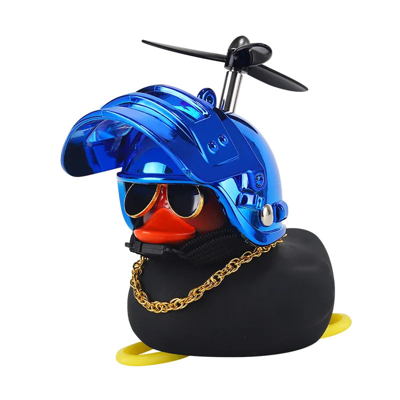 Black Duck in the Car Interior Decoration Yellow Duck with Helmet for Bike Motor Without Lights Duck In The Car Car Accessories