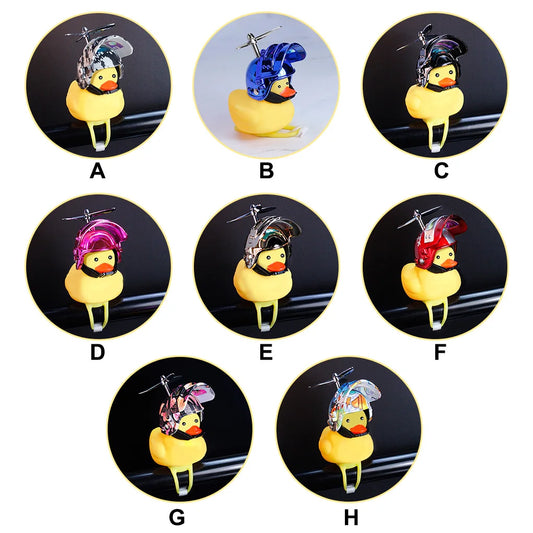 Car Decoration Yellow Duck with Helmet Interior Ornament Bike Rearview Mirror Decoration  Blue Stone