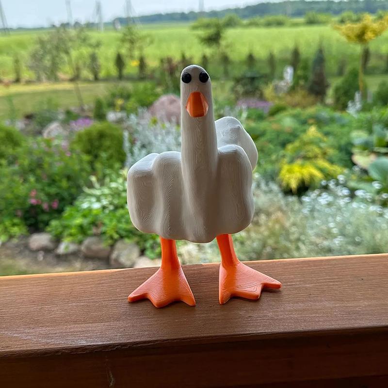 Middle Finger Duck Figurines Ornament Resin Duck Figurine Middle Figurine Finger Crafts Ornaments for Home Garden Decoration