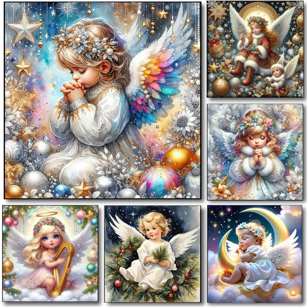Cute Angel Bbaby Diamond Painting 5D DIY Full Round Drill Wall Decor Embroidery Craft Cross Stitch Modern For Kids Home Decor