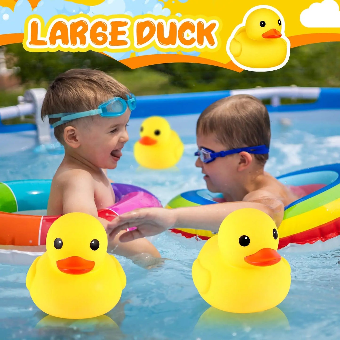 2 Pcs Jumbo Rubber Duck 10.2 Inch Duck Bath Toy Giant Rubber Duck Large Rubber Ducky Bath Toy Squeaky Big Yellow Rubber Ducks