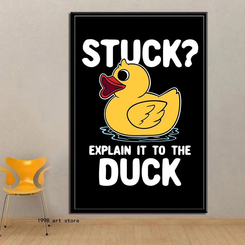 Funny Cute Animal Duck Explain It To The Duck,Don't Duck with Me Art Poster Canvas Painting Wall Prints Picture Room Home Decor