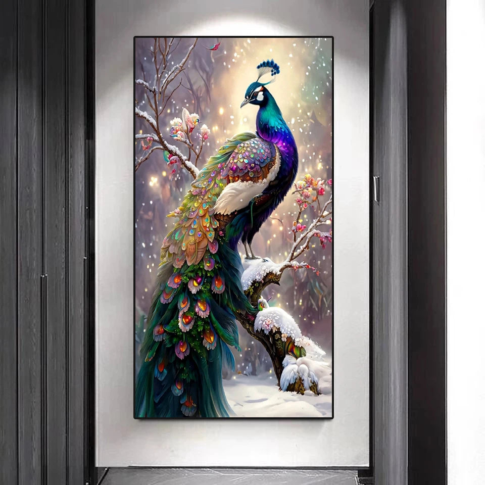 DIY 5d Diamond Painting Colour Peacock Scenery Crystal Diamond Mosaic Cross Stitch Kits Embroidery Home Decor New 2023