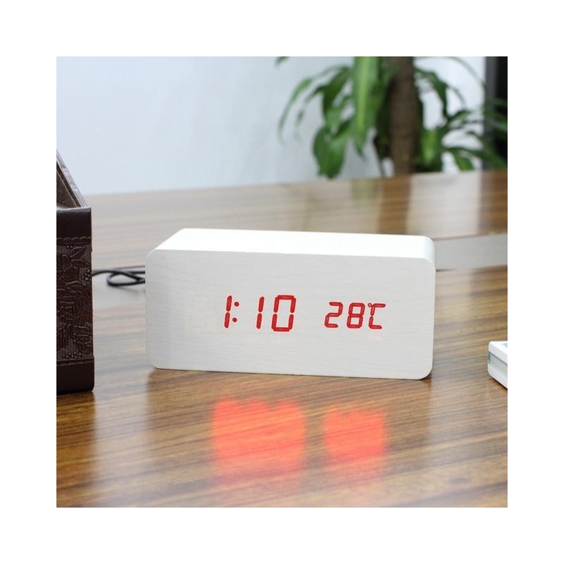 Dual Powered Wooden Wireless Qi Charging LED Alarm Clock- Battery/USB Powered_5