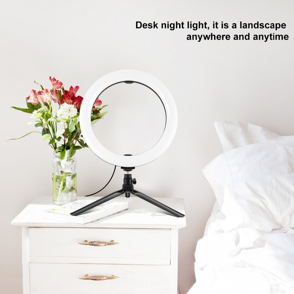 10inch LED Desktop Selfie Ring Light with 3 Modes- Battery Operated_4