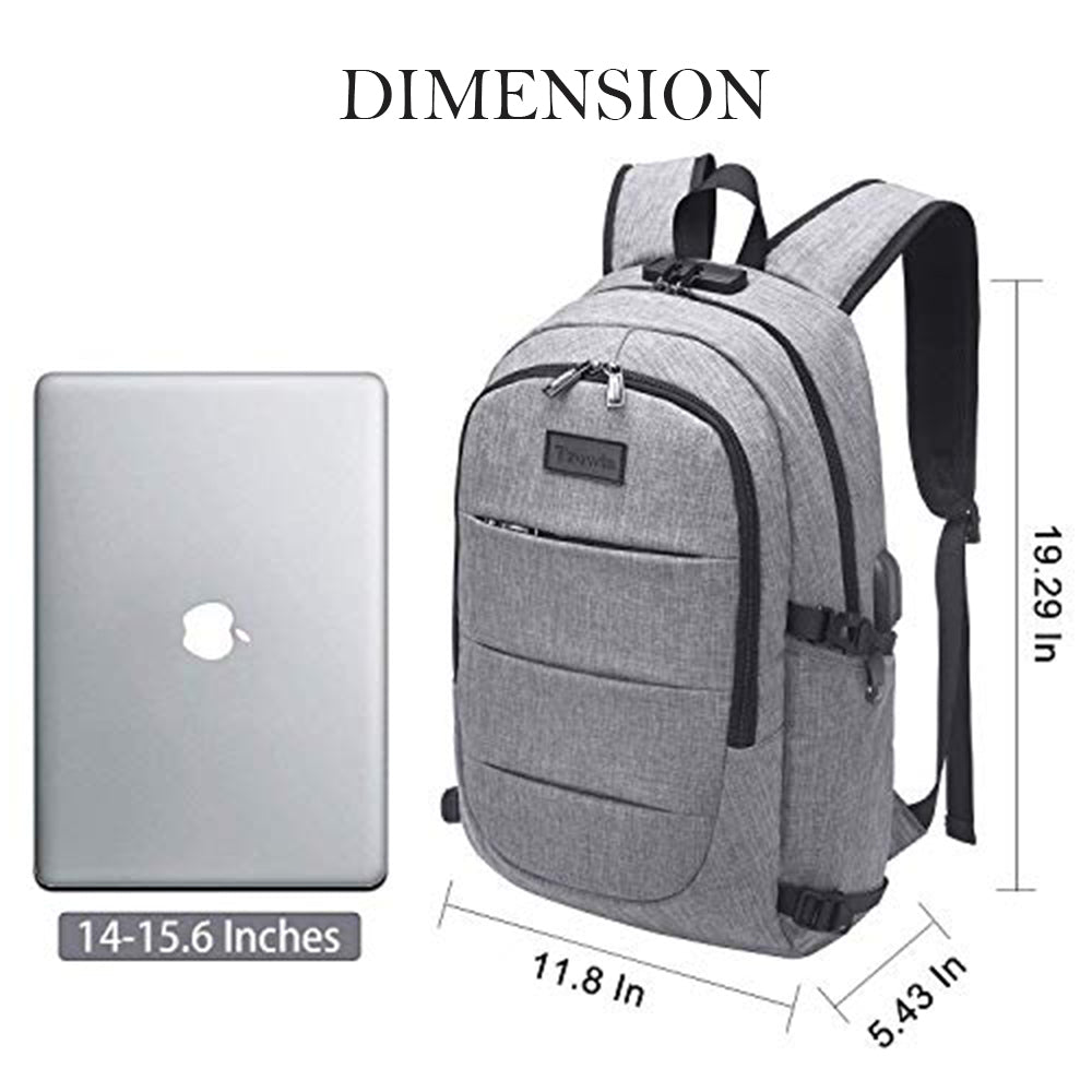Waterproof Laptop Backpack with USB Port, Anti-theft_8