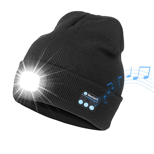Bluetooth Music Knitted Hat with LED Lamp Cap- USB Charging_0