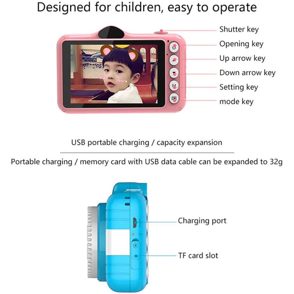 3.5 Inch Mini Cute Digital Camera for Kids 12MP Photo Video Camera- USB Charging_6