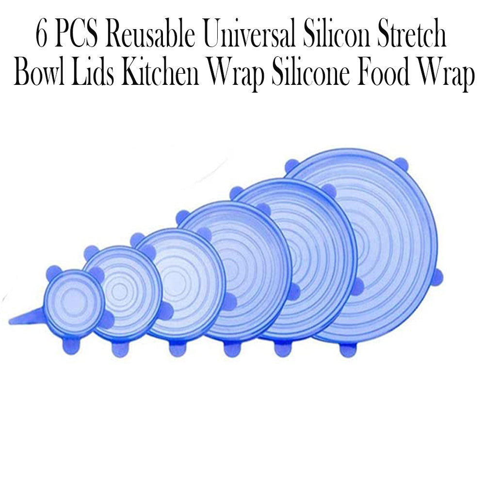 6 Pcs Reusable Universal Silicon Stretch Bowl Lids Kitchen Wrap Silicone Food Wrap Bowl Lid Kitchen Tools_6