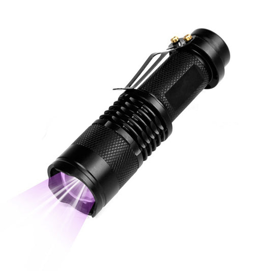 Mini LED Zoomable UV Flashlight Ultraviolet Flashlight Black Light Fake Bill and Urine Stain Detector- Battery Operated_0