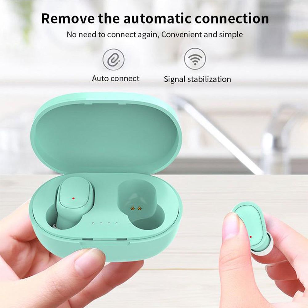 Wireless Headphones Stereo Headset Mini Earbuds with Mic- USB Charging_7