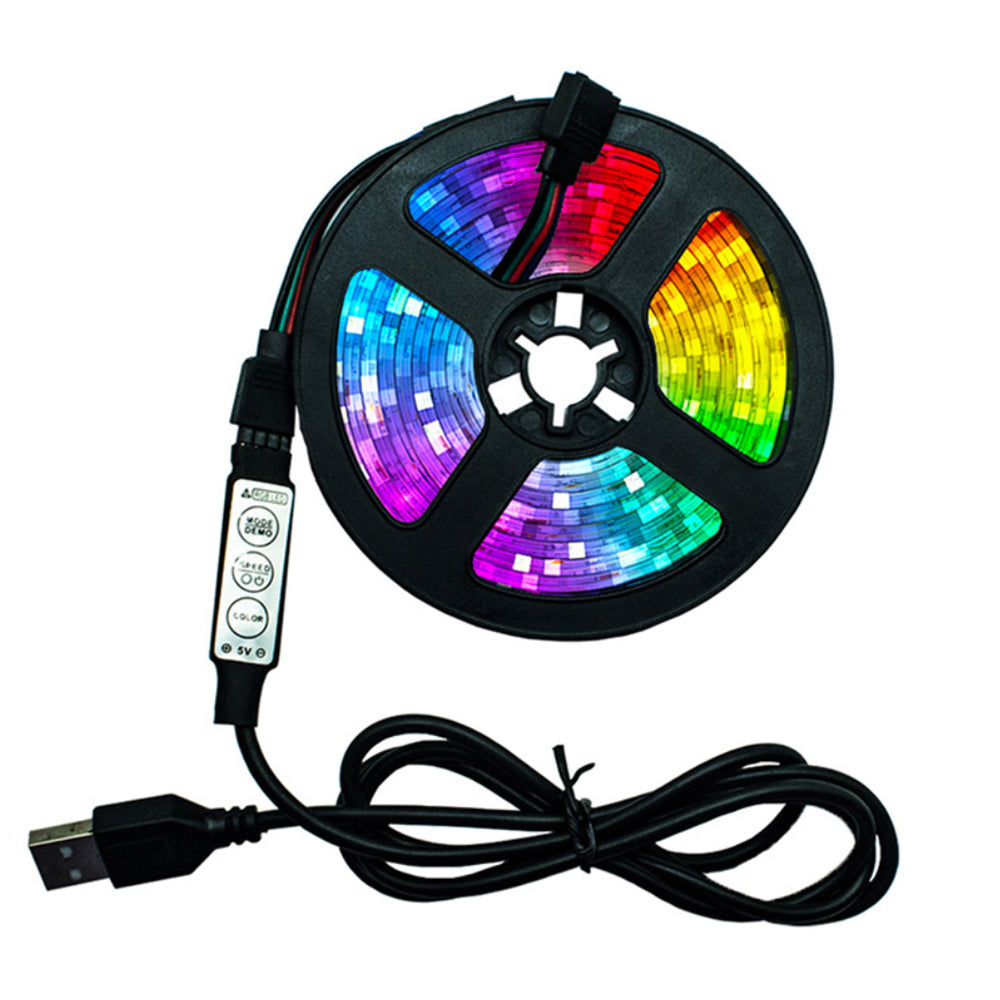 5v USB Interface RGB LED Light Strip Room Light with 3 Key Controller_0