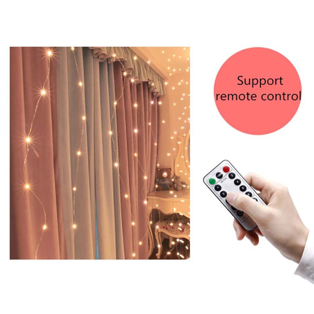 USB Powered Remote Controlled LED Light Curtain with Hook- White, Warm White, and Colorful_8