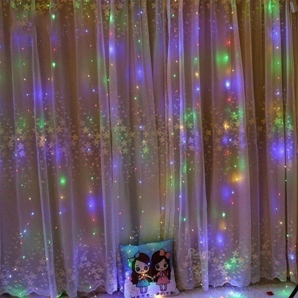 USB Powered Remote Controlled LED Light Curtain with Hook- White, Warm White, and Colorful_11