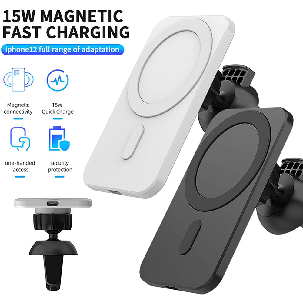 15W Fast Charging Magnetic Wireless Car Charger Stand Holder for QI Phones_12