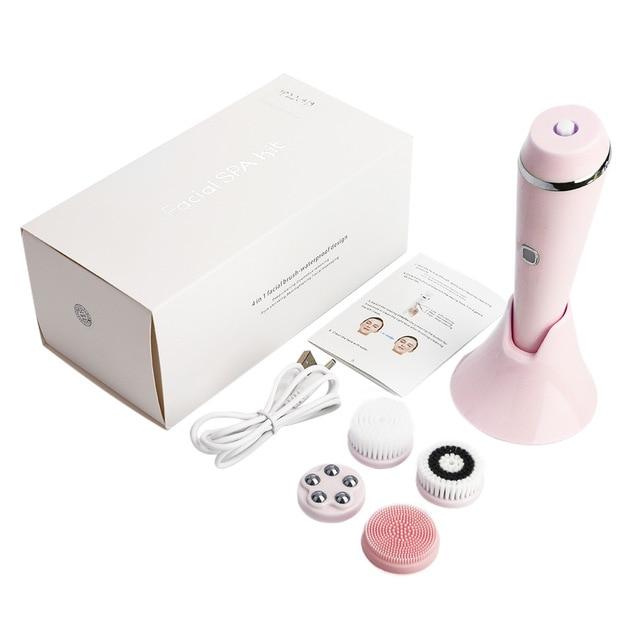 4 IN 1 Electric Face Deep Cleansing Brush Spin Pore Cleaner Face Wash Machine- USB Charging_4