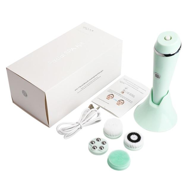 4 IN 1 Electric Face Deep Cleansing Brush Spin Pore Cleaner Face Wash Machine- USB Charging_5