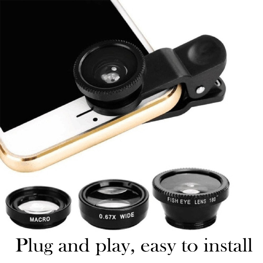 10 in 1 Kit 180 degree Fisheye Lens 0.65 Wide Angle Lens 12x Magnifying for Mobile Phones_5