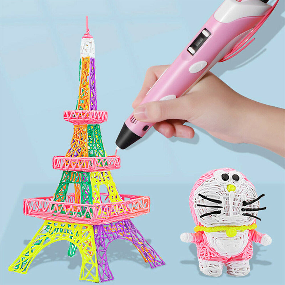Magic 3D Printing Pen for Kids DIY Pen with LED Display and Filaments_4