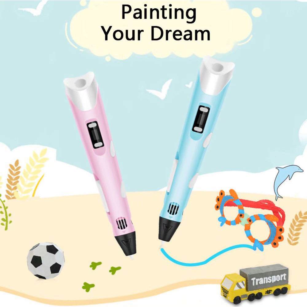 Magic 3D Printing Pen for Kids DIY Pen with LED Display and Filaments_9