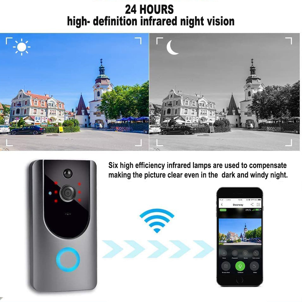 Smart Wireless Wi-Fi HD Video Doorbell for Home Security- Battery Operated_8