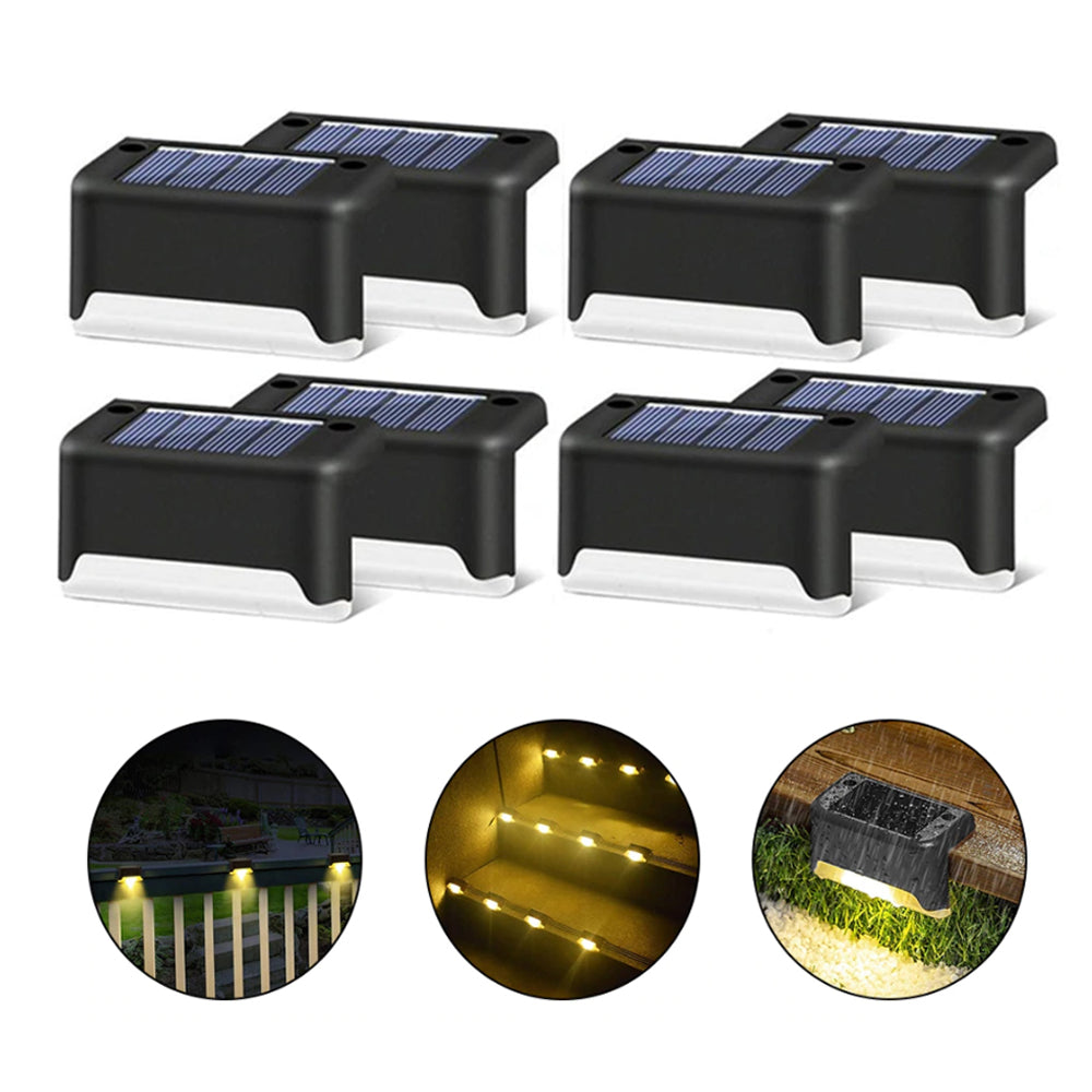 8 Pack of Solar Powered LED Stairway Light Waterproof Ladder Step Light_9