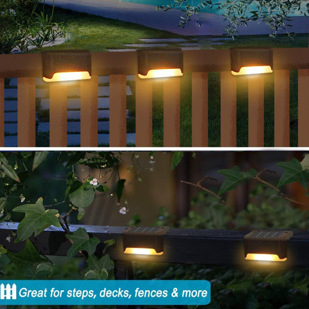 8 Pack of Solar Powered LED Stairway Light Waterproof Ladder Step Light_10